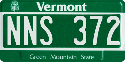 VT license plate NNS372