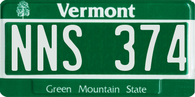 VT license plate NNS374