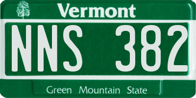 VT license plate NNS382