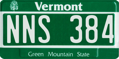VT license plate NNS384
