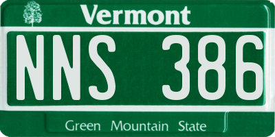 VT license plate NNS386