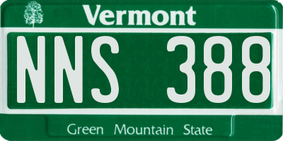 VT license plate NNS388