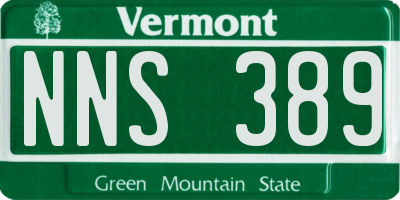 VT license plate NNS389