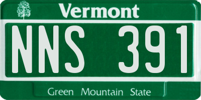 VT license plate NNS391