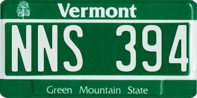 VT license plate NNS394