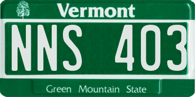 VT license plate NNS403