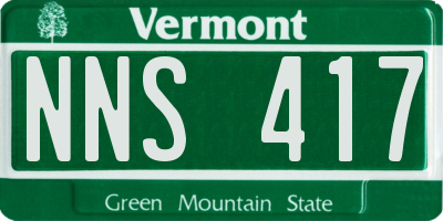 VT license plate NNS417
