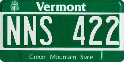 VT license plate NNS422