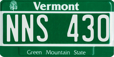 VT license plate NNS430