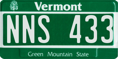 VT license plate NNS433