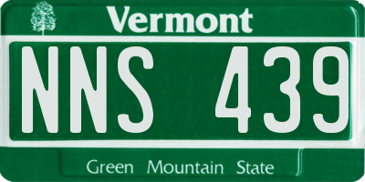VT license plate NNS439