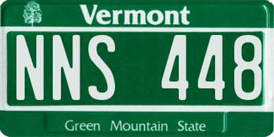 VT license plate NNS448