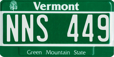 VT license plate NNS449