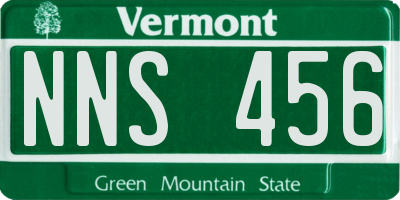 VT license plate NNS456