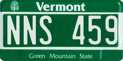 VT license plate NNS459