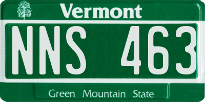 VT license plate NNS463
