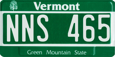 VT license plate NNS465