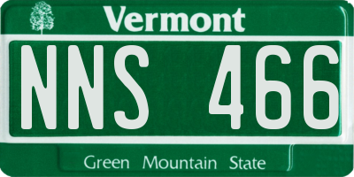 VT license plate NNS466