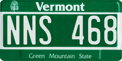 VT license plate NNS468