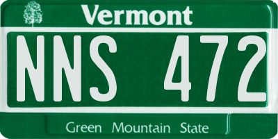 VT license plate NNS472