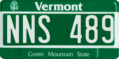 VT license plate NNS489