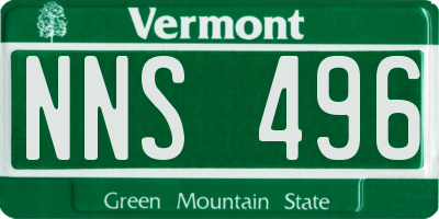 VT license plate NNS496