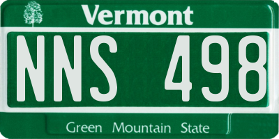 VT license plate NNS498