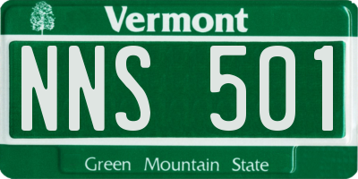 VT license plate NNS501