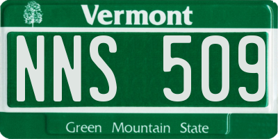 VT license plate NNS509