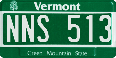 VT license plate NNS513