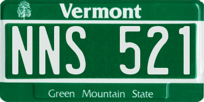 VT license plate NNS521