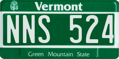 VT license plate NNS524