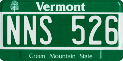 VT license plate NNS526