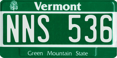 VT license plate NNS536