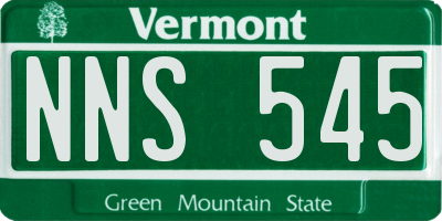 VT license plate NNS545