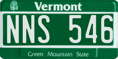 VT license plate NNS546