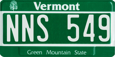 VT license plate NNS549