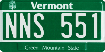 VT license plate NNS551