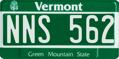 VT license plate NNS562