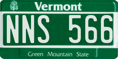 VT license plate NNS566