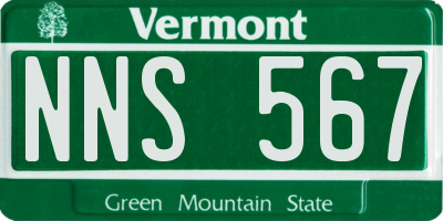 VT license plate NNS567