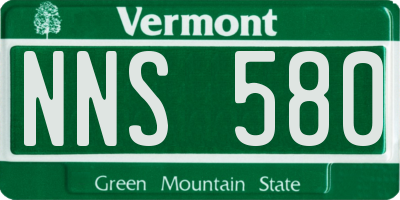 VT license plate NNS580