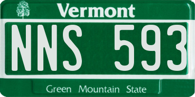 VT license plate NNS593