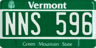 VT license plate NNS596