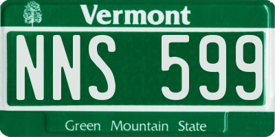 VT license plate NNS599