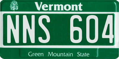 VT license plate NNS604