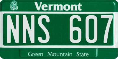 VT license plate NNS607