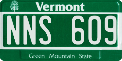 VT license plate NNS609