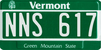 VT license plate NNS617