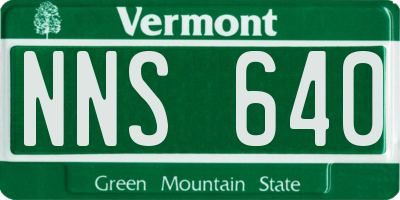 VT license plate NNS640